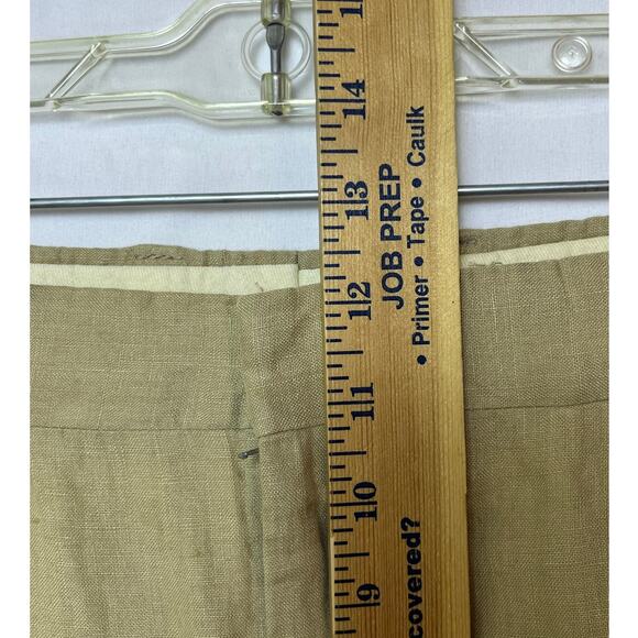 Brooks Brothers Men's 36x31 Tan 100% Linen Pleated Front Cuffed Hem Pants Summer - Picture 6 of 8